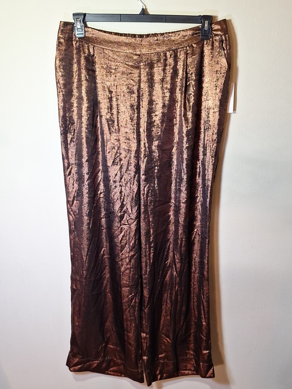 A New Day Shimmery Metallic Wide-Leg Pants NWT